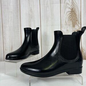 INC Raelynn Deck Rain Boots Waterproof Comfort Slip-On Ankle Boot Black Size 9